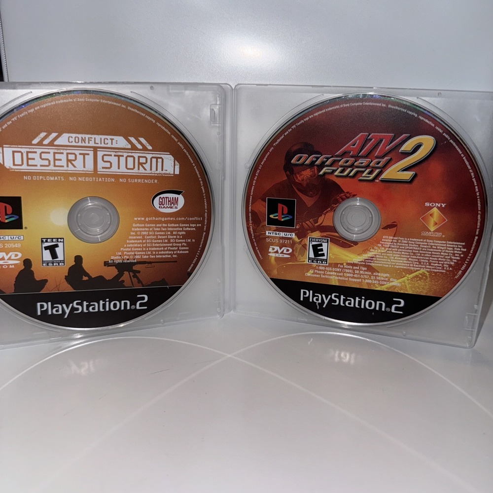 Sony PlayStation 2 Game Lot PS2 Conflict Desert Storm ATV Offroad Fury 2 NTSC